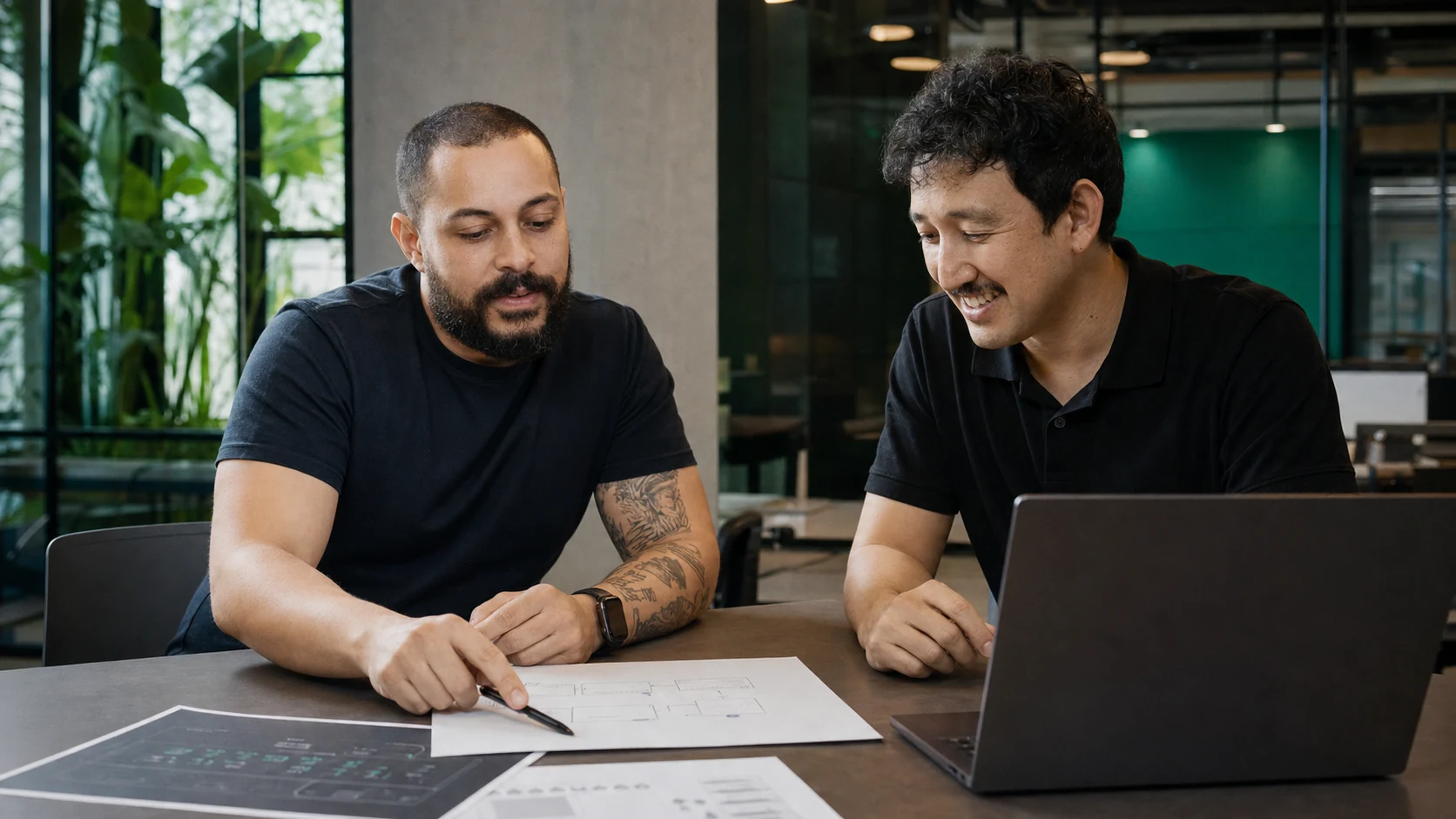 Editorial composition of Filipe Osanai and Felippe Cassiano working together.